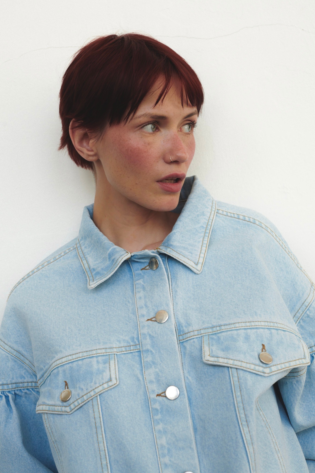 AMORE MIO CREAM DENIM JACKET
