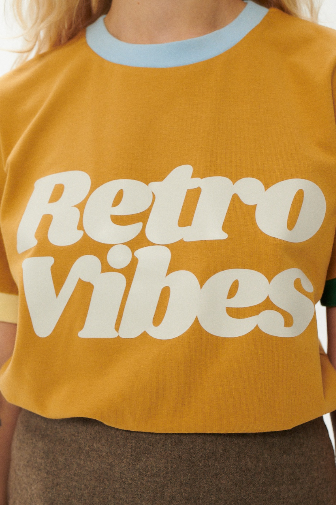 Retro Vibes Mustard T-Shirt