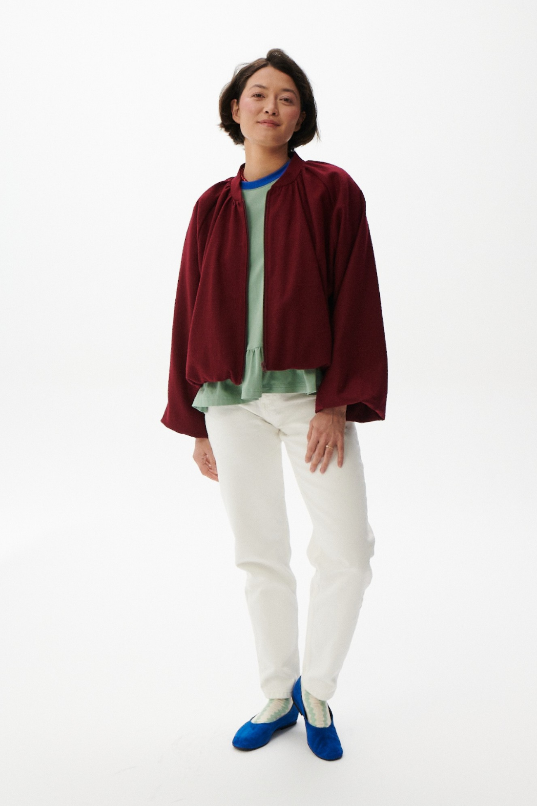 BURGUNDY NIGHT WOOL JACKET BORDO