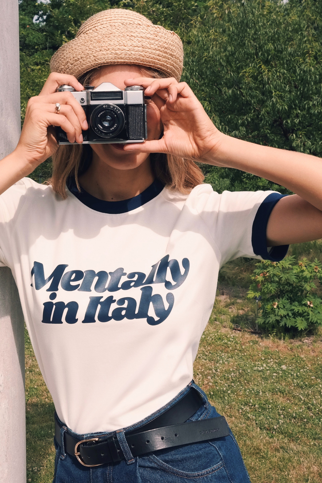MENTALLY IN ITALY NAVY T-SHIRT