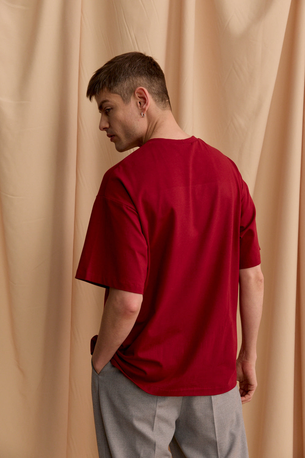 HUBBY BORDEAUX OVERSIZE T-SHIRT - MEN
