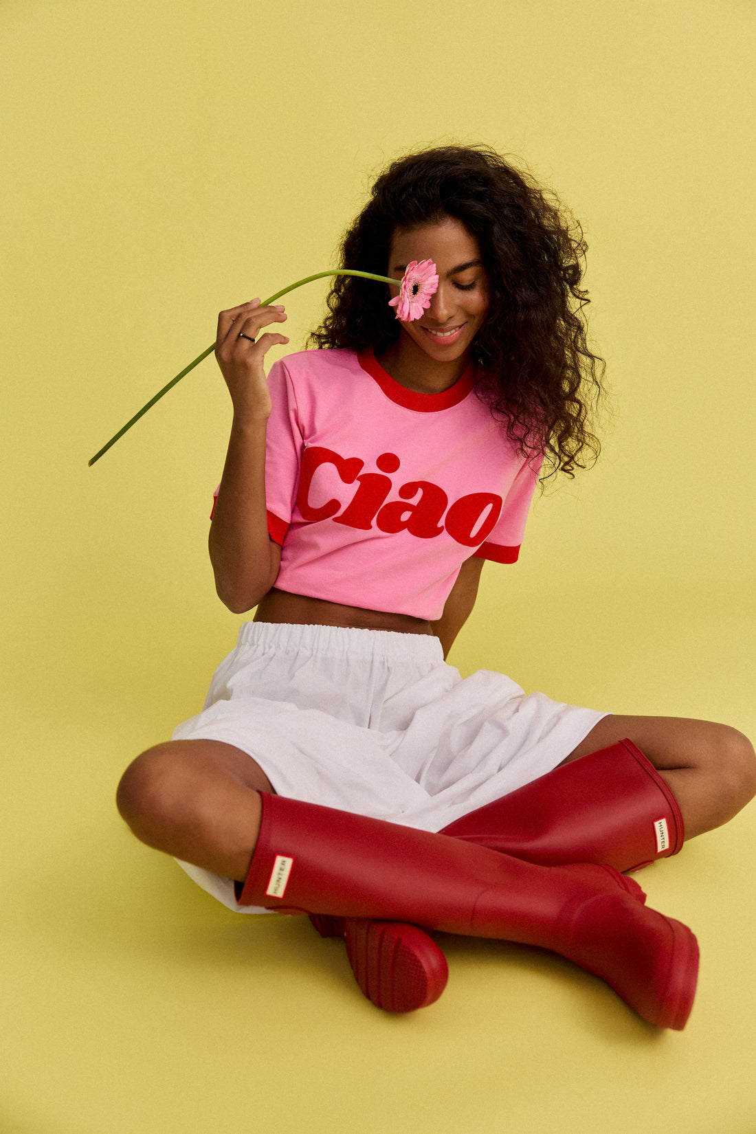 T-SHIRT HELLO SUNDAY PINK