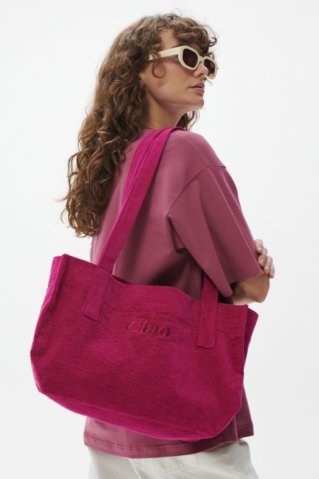 VELORA CORDUROY BAG RASPBERRY