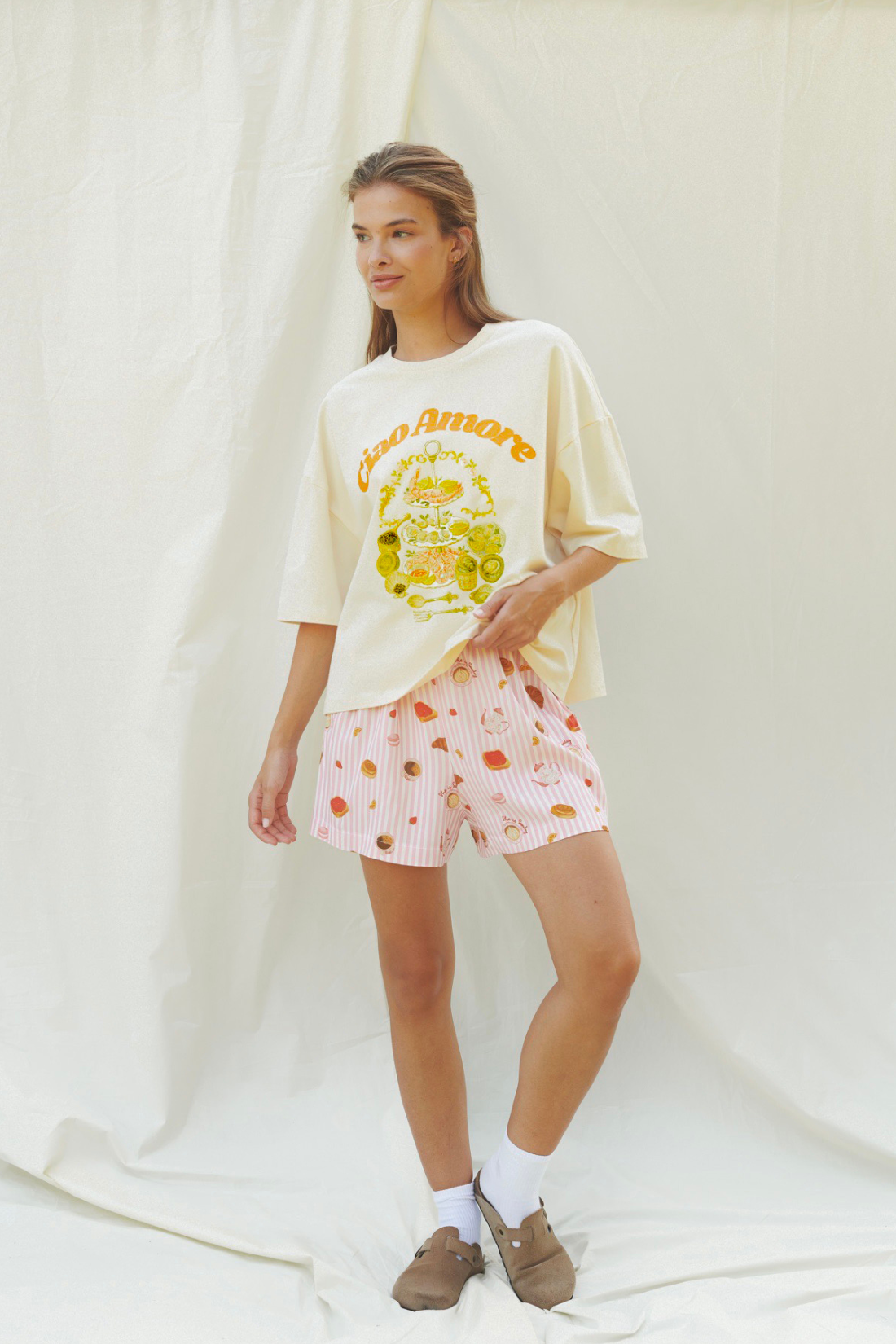 CIAO AMORE Cream T-shirt