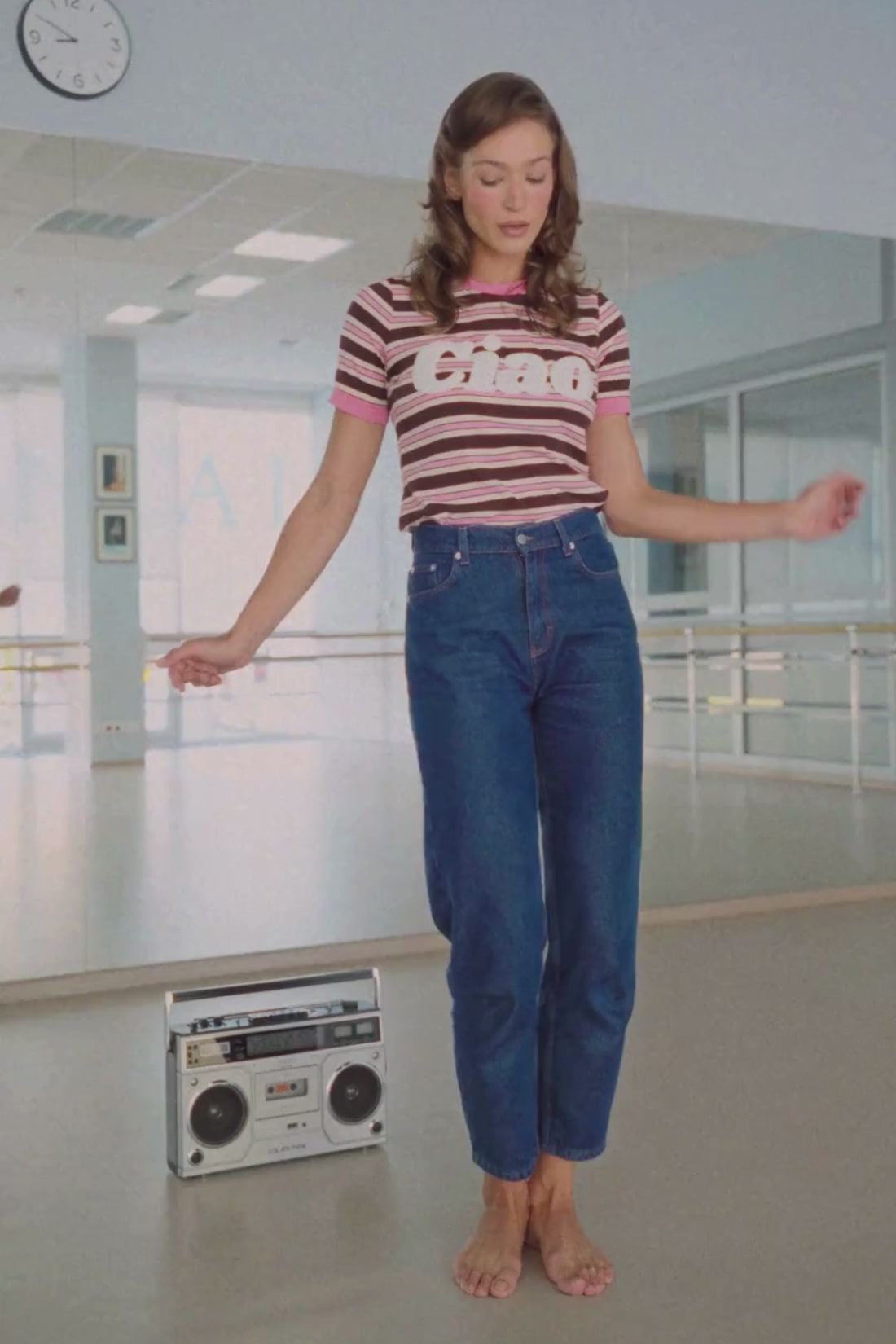 SPODNIE JEANSOWE FEMME CIEMNY NIEBIESKI - TALL