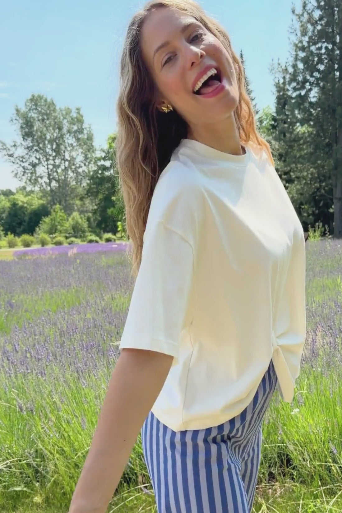 T-SHIRT BIANCO ŚMIETANKOWY
