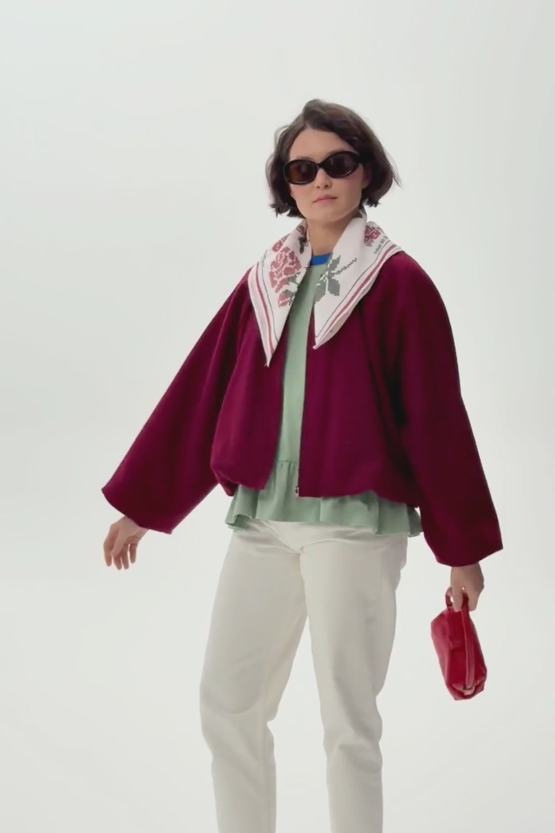 BURGUNDY NIGHT WOOL JACKET BORDO
