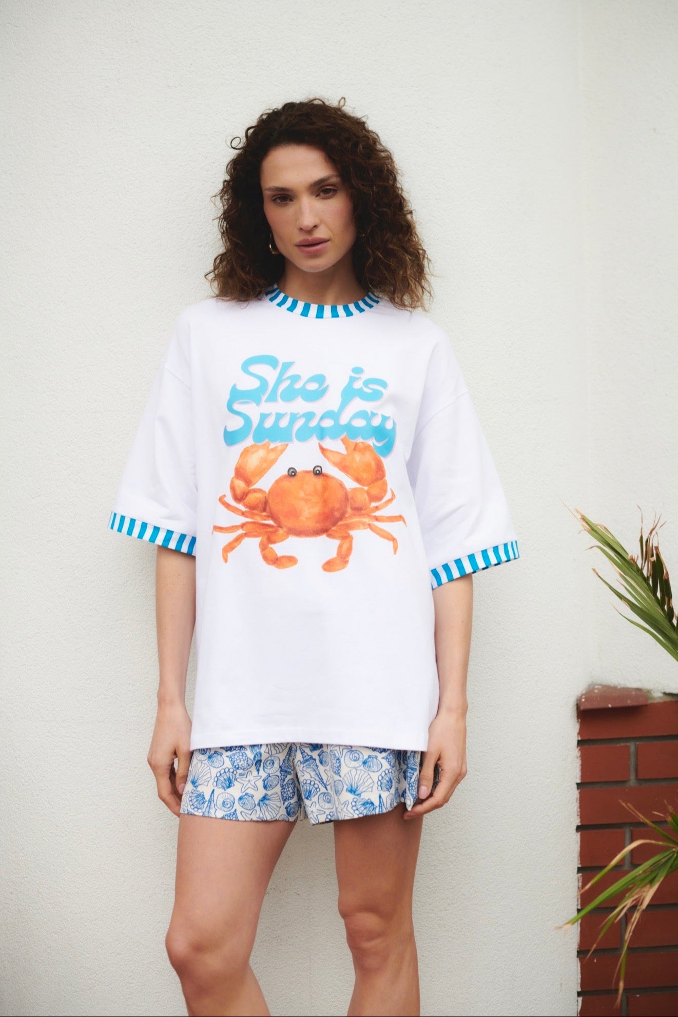 WHITE CRAB T-SHIRT