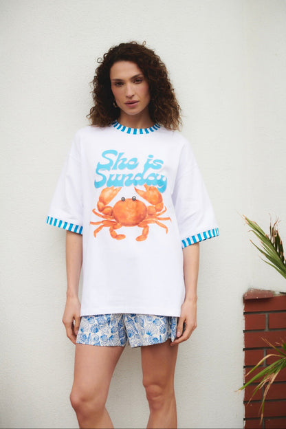 WHITE CRAB T-SHIRT
