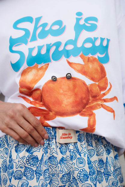 WHITE CRAB T-SHIRT